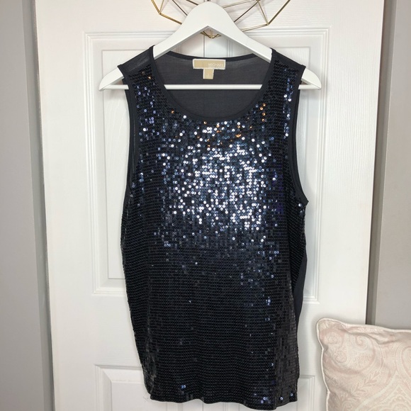Micheal by Micheal Kors Sequined Black Blouse - Picture 3 of 8
